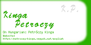 kinga petroczy business card